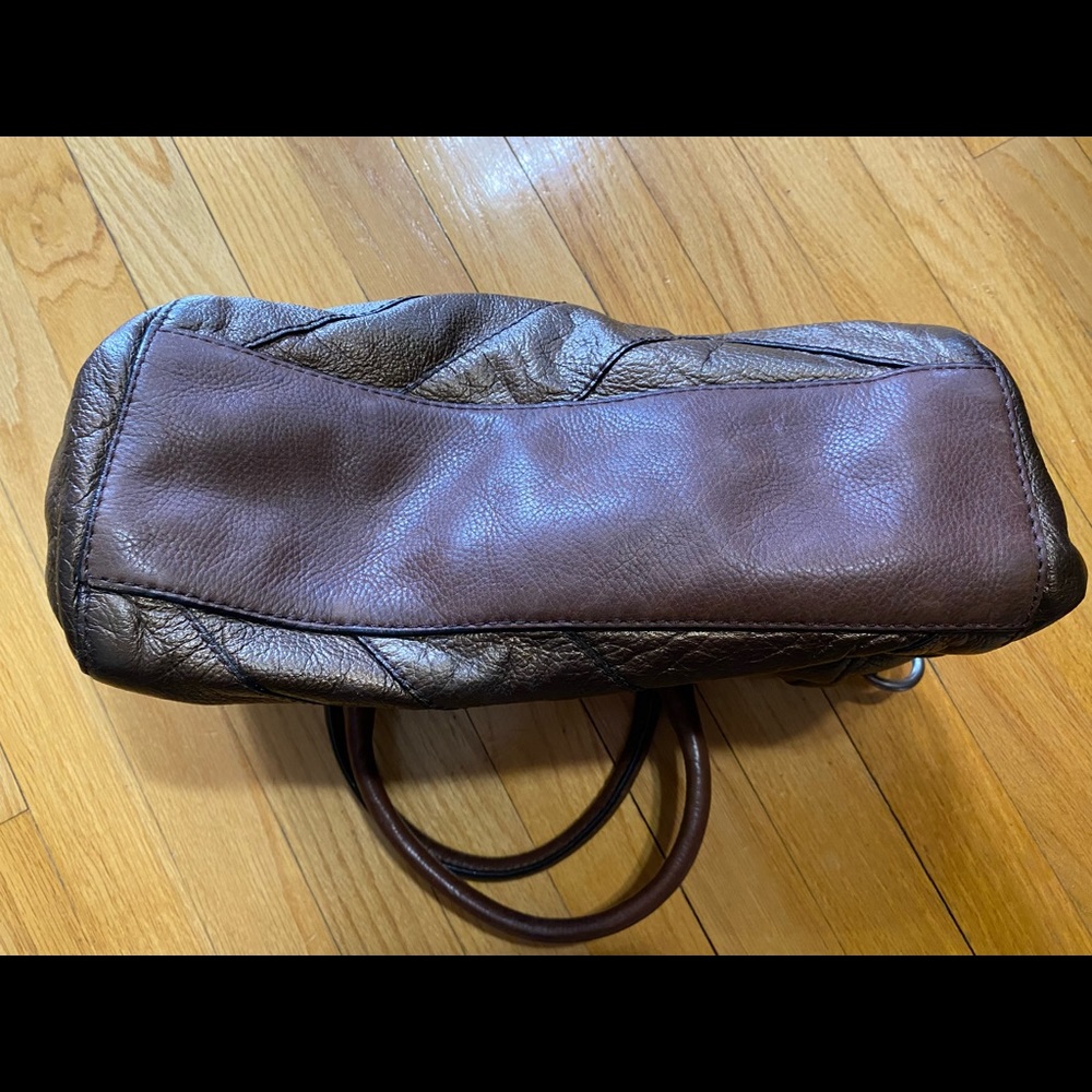 Fossil Brown Metallic Patchwork Bag - image 4